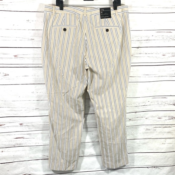 Banana Republic Avery Women’s Pant Ankle Length Beige Striped Size 14 - Picture 4 of 9